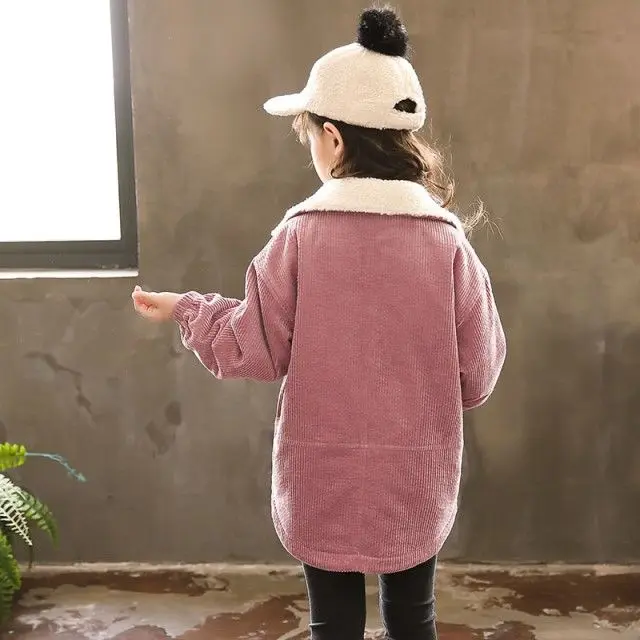 Модная куртка для девочек одежда на весну и осень новинка 2021 детская Вельветовая