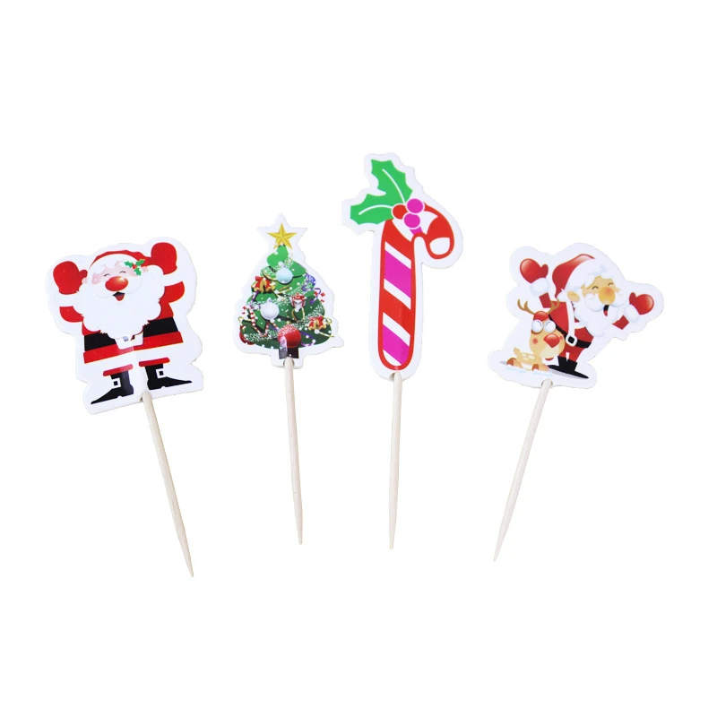 Новогодний Декор Рождество 24 шт Санта-Клаус украшение для торта Navidad