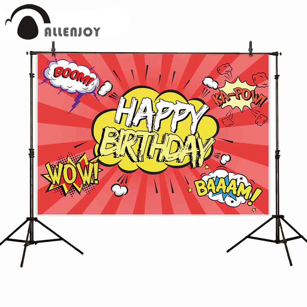 Allenjoy супергерой бум капоу вау баам красная полоса облако ребенок день рождения