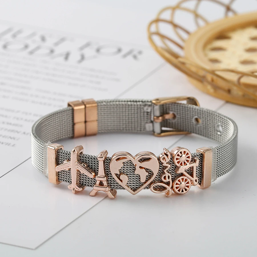 Женские/мужские часы с сетчатым браслетом браслеты для пояса из нержавеющей