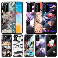 jujutsu anime kaisen for huawei p smart 2021 2020 z p40 p30 p20 p10 lite nova 5i 2019 pro plus tempered glass phone case