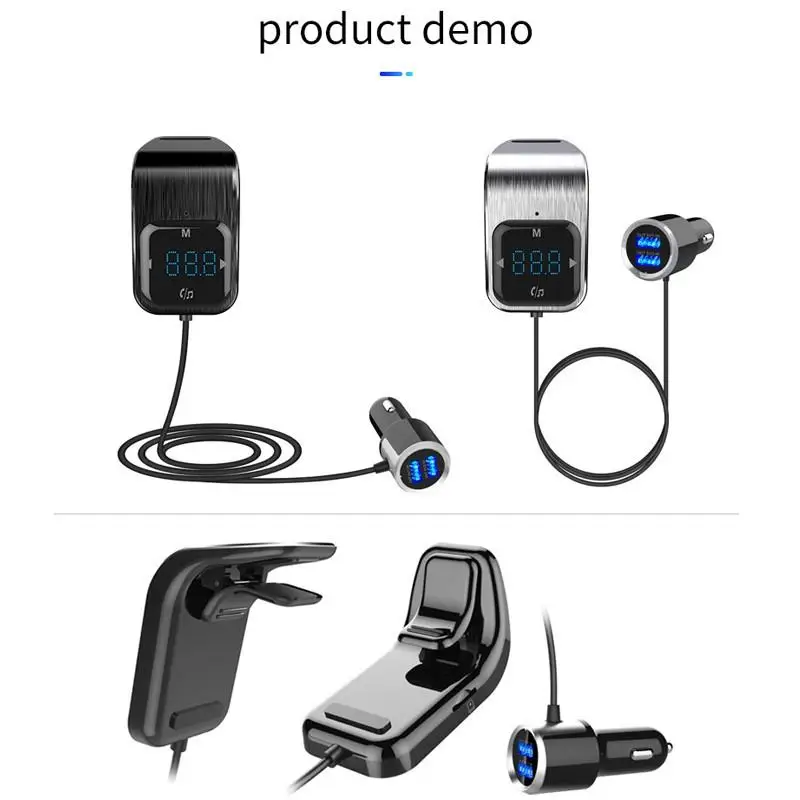 2 цвета Bluetooth Handfree Автомобильный FM трансмиттер светодиодный двойной USB