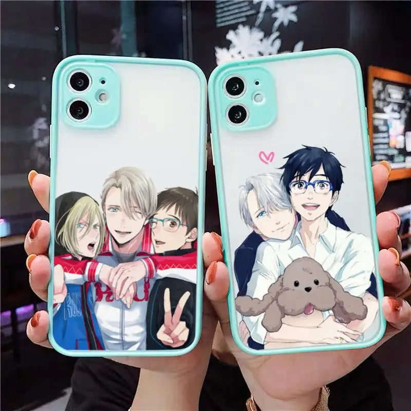 

Hot Yuri on Ice anime Phone Case Matte Transparent for iPhone 7 8 11 12 s mini pro X XS XR MAX Plus cover funda