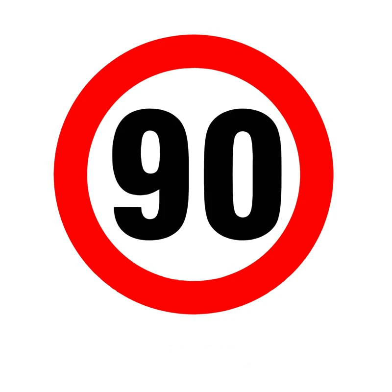 

35*35cm Speed Limit Sign 90 Km/h Car Sticker PVC Coloful Decals Motorcycle Car Accessories Warning Sticker for Renault Stickers