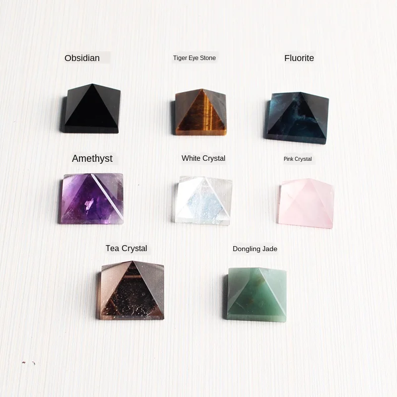 Натуральный камень минеральная Роза кварц пирамида из аметиста украшение дома