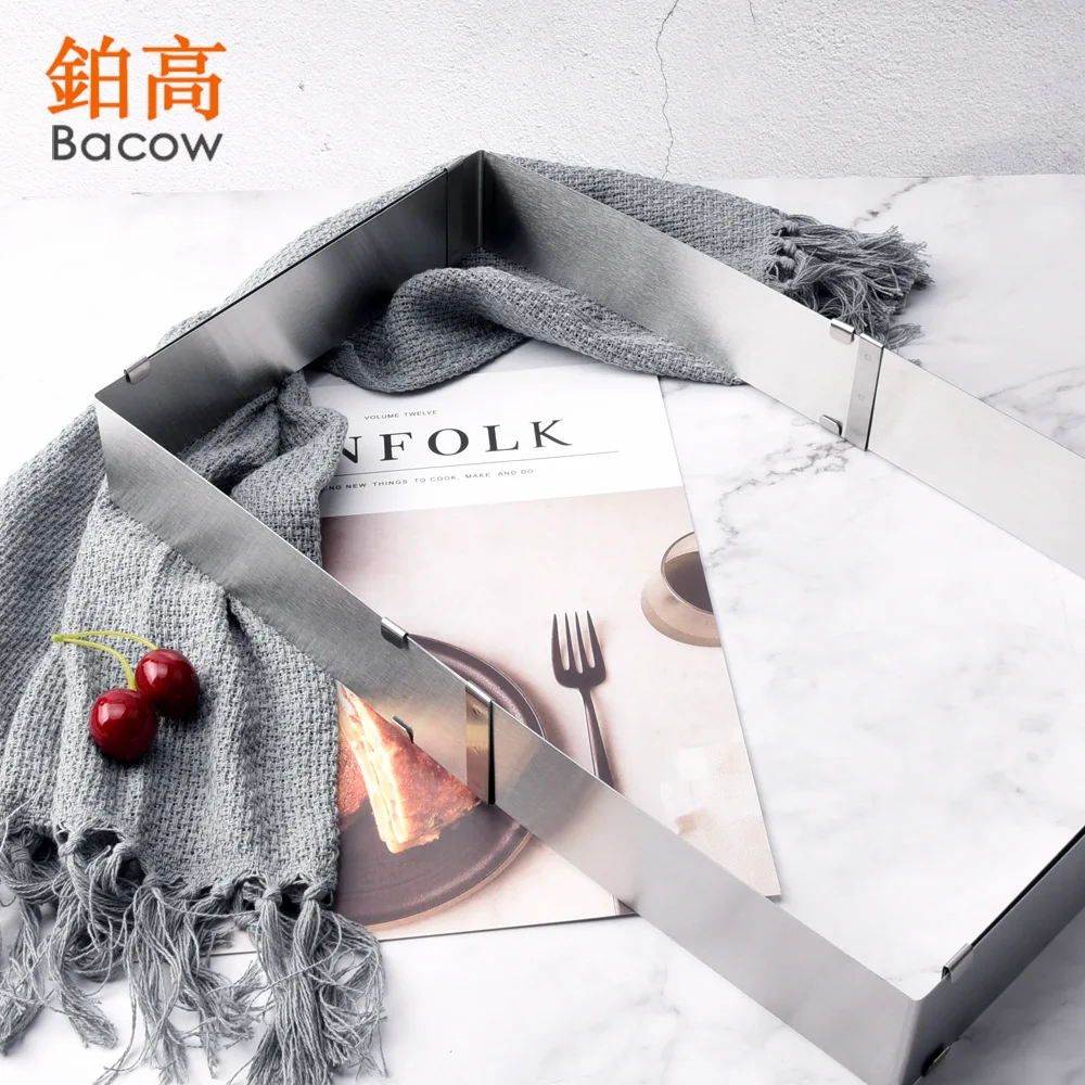 15 ~ 28 см из нержавеющей стали расширяемая квадратная форма для выпечки торта мусс