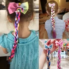 Красочные парик тесьмой эластичной резинки для волос со сверкающими блёстками банты резинки хвостик волос веревки Детские волосы для девочек Аксессуары Головные уборы