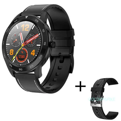 Black add Strap DT98 Смарт часы 1,3 круглый экран мужские модные фитнес-трекер ECG монитор сердечного ритма кровяное давление Bluetooth Вызов Smartwatch - Цвет: Black add Strap