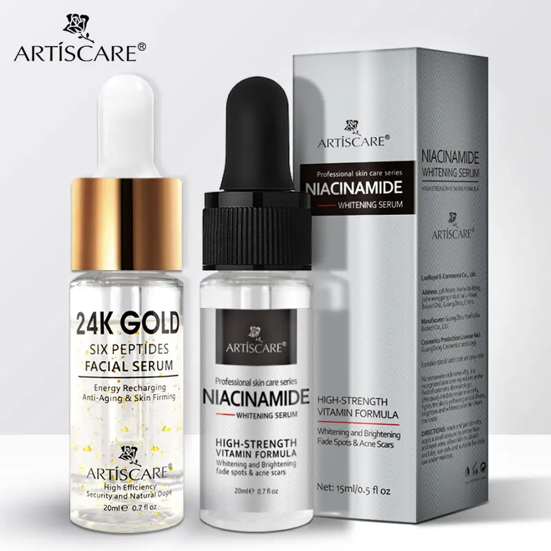 ARTISCARE Nicotinamide + 24k Gold шесть сыворотка с пептидами 2 шт увлажняющая и против морщин