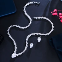 cwwzircons shiny cubic zirconia evening party dress jewelry set for women trendy bridal wedding collection accessories t562