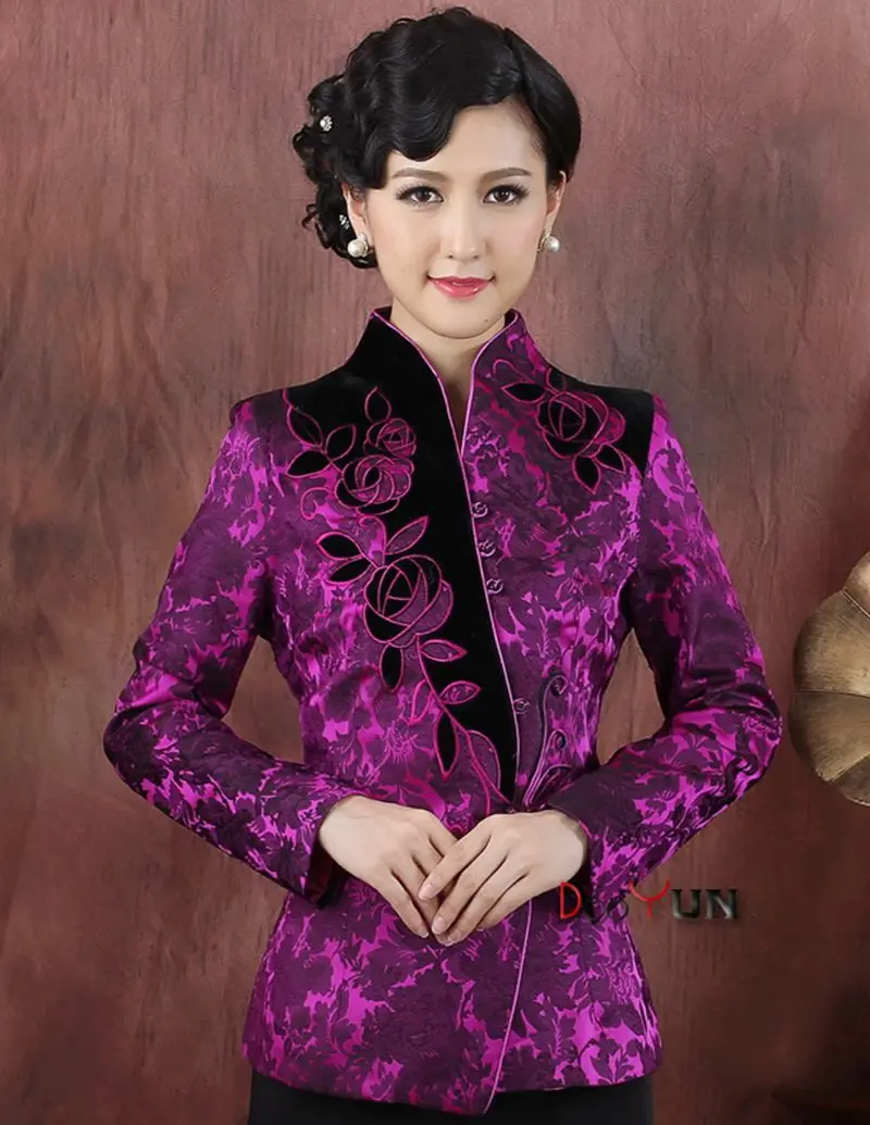 

Novelty Clothes Chinese Embroidered Jacket Middle-aged Mother's Slim Long Sleeve Wedding Mourning Dress Ladies Coat Jacket