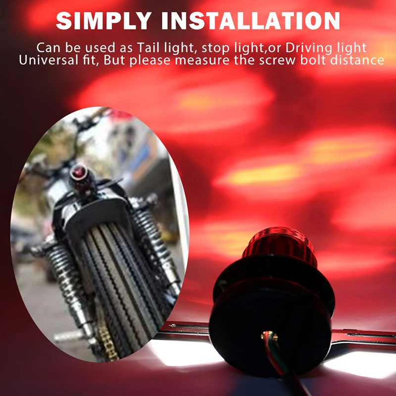 12V светодиодный Moto Задние огни мотоцикла красный тормозной задний фонарь лампа