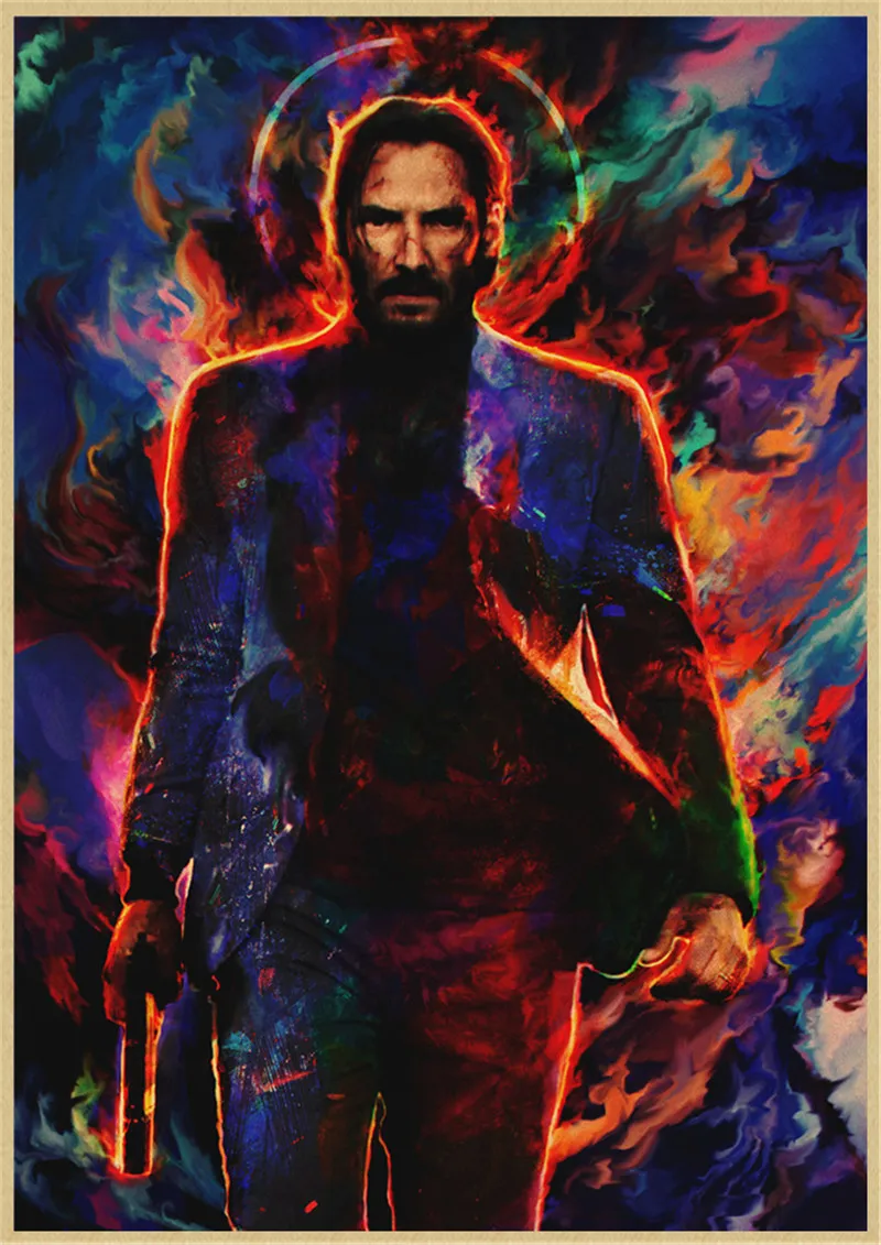 Постер фильма Джон уик винтажный постер из крафт-бумаги для дома кафе бара