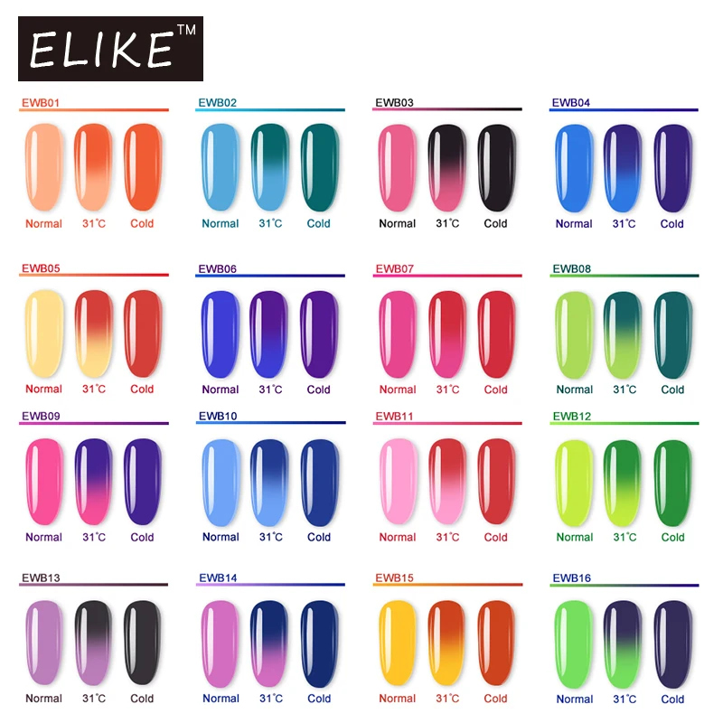 Like изменение температуры градиентный цвет ногтей хром Пигмент 10 г/кор. цвета dip