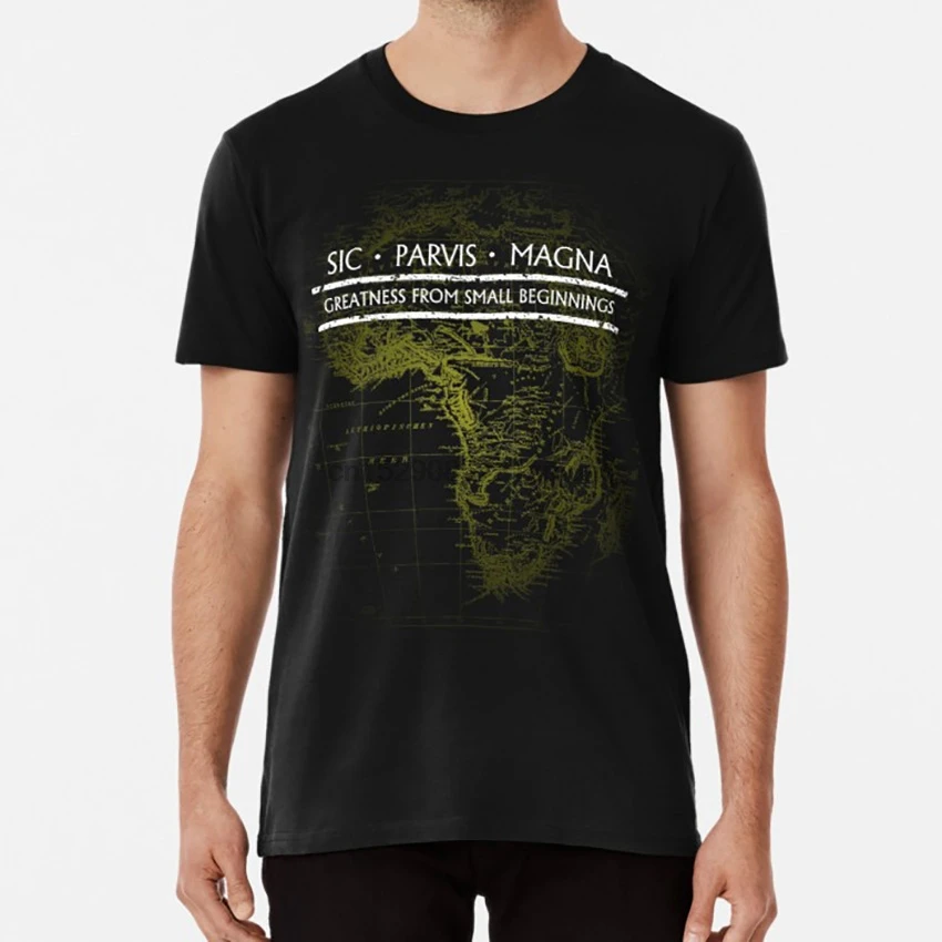 Uncharted - SIC PARVIS MAGNA (Black) T shirt uncharted nathan drake game sic parvis magna africa vintage old | Мужская одежда
