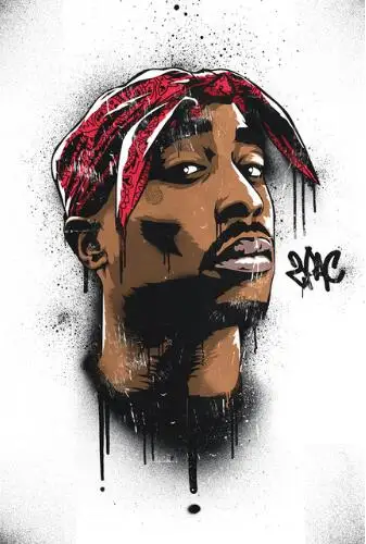 TUPAC 2Pac Хип-хоп рэпер певец звезда Шелковый постер настенная живопись 24x36 дюймов |