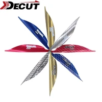 50pcs 2019 new archery spin vanes 1 75 2 inch spiral feather diy arrow archery with tape carbon aluminum arrow accessories