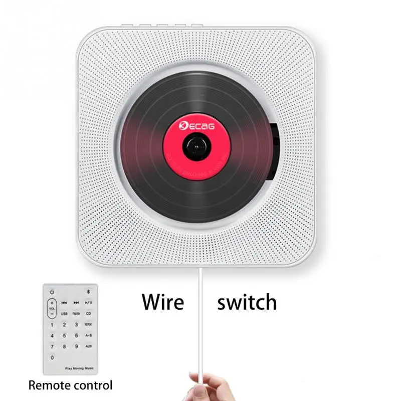 

CD-плеер настенный Bluetooth Портативный домашний аудио магнитофон с пультом дистанционного управления Управление FM радио встроенный Hi-Fi USB MP3 ко...