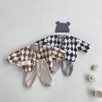 2021 new baby winter clothing soft cotton baby plaid coat thick warm girls cardigan jacket fashion boys casual coat kids clothes