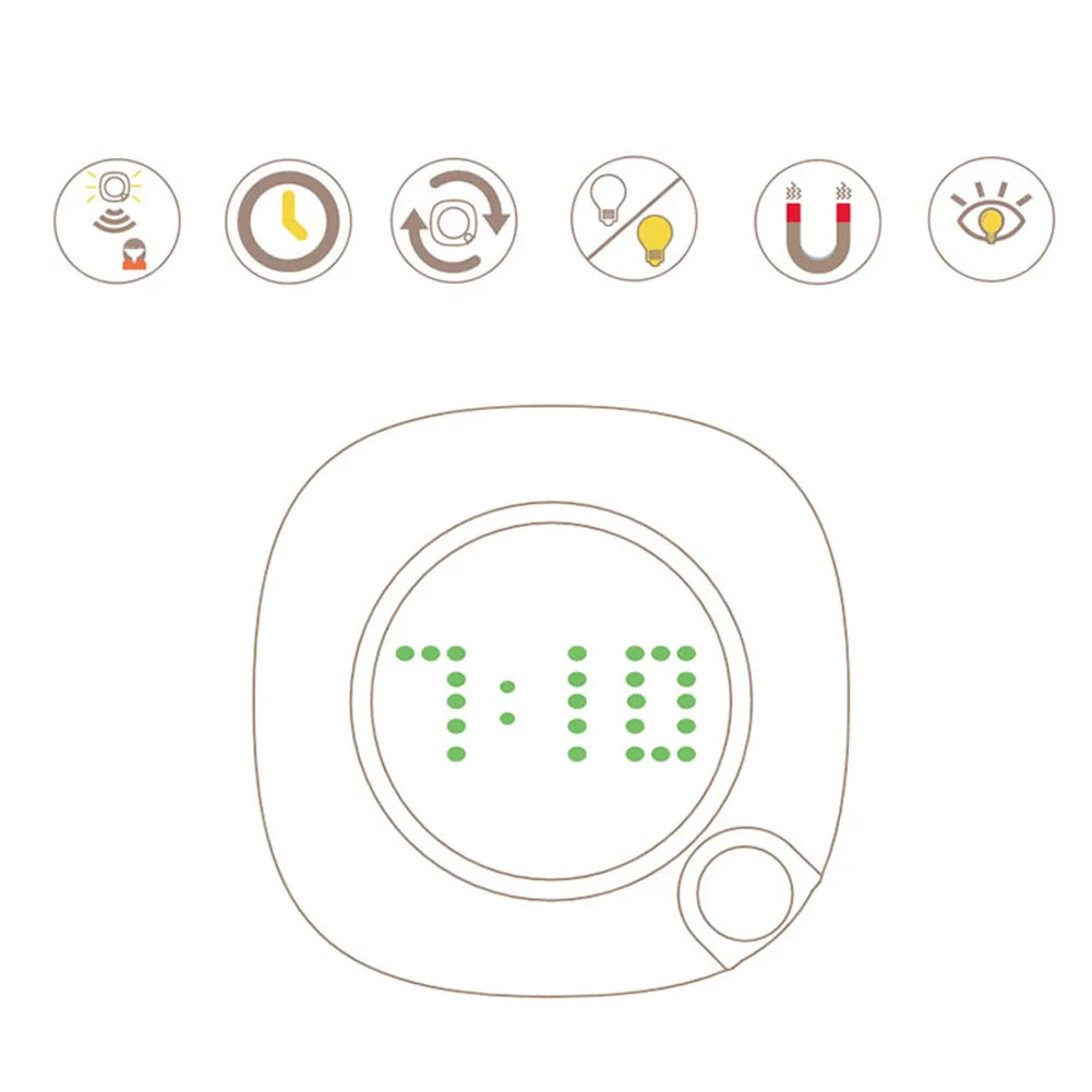 LED Motion Sensor Night Light Digital Time Display Clock Bedroom Bathroom Lamp | Дом и сад
