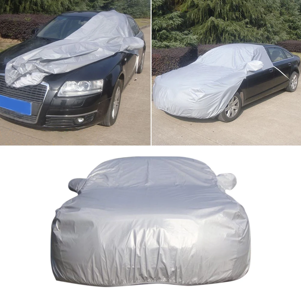 

Sedan Waterproof Exterior Windshield Protector Anti UV Rain Snow Universal Front Half Engine Hood Car Cover Sun Shade Dustproof