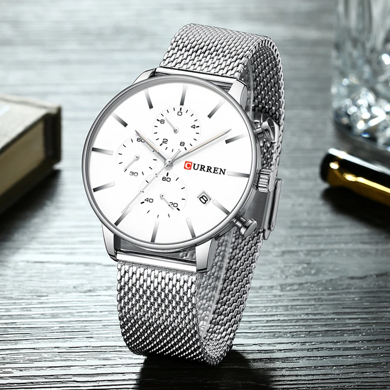 CURREN Men Watch Top Brand Luxury Quartz Fashion Men's Watches Steel Waterproof Sports Wrist Male clock Relogio Masculino | Наручные