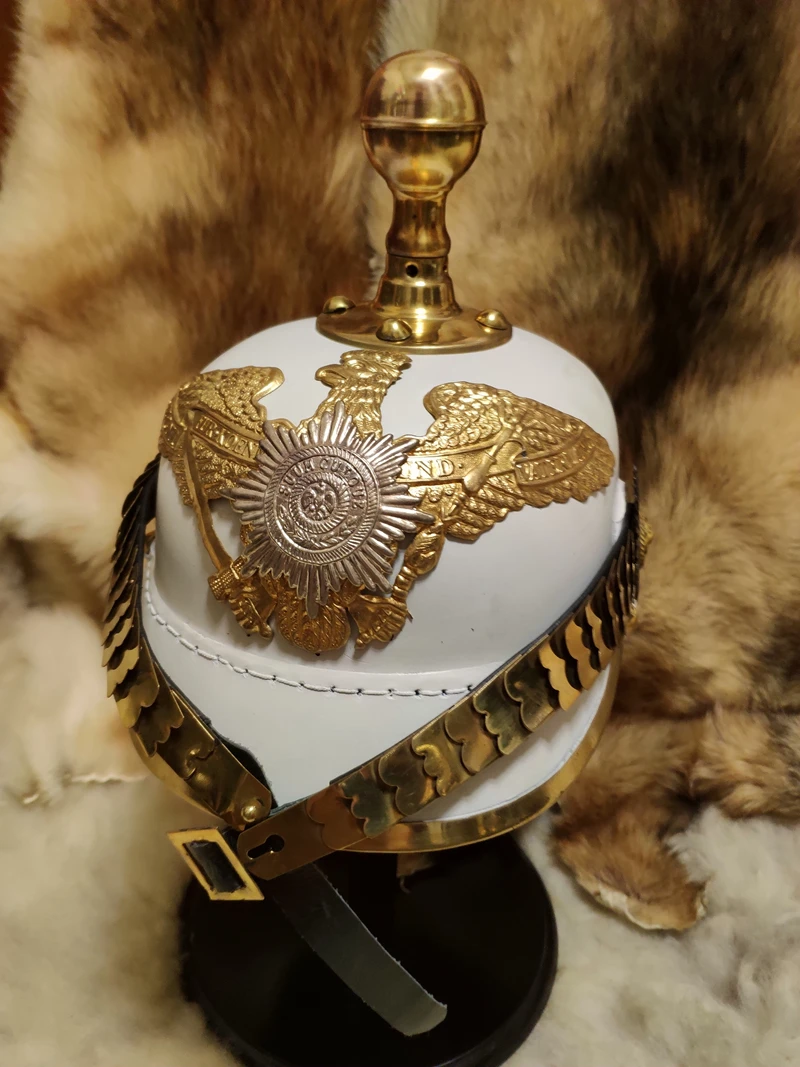 German military helmet white Knight helmets halloween party wearable Prussian helmet leather retro helmet dome military masks