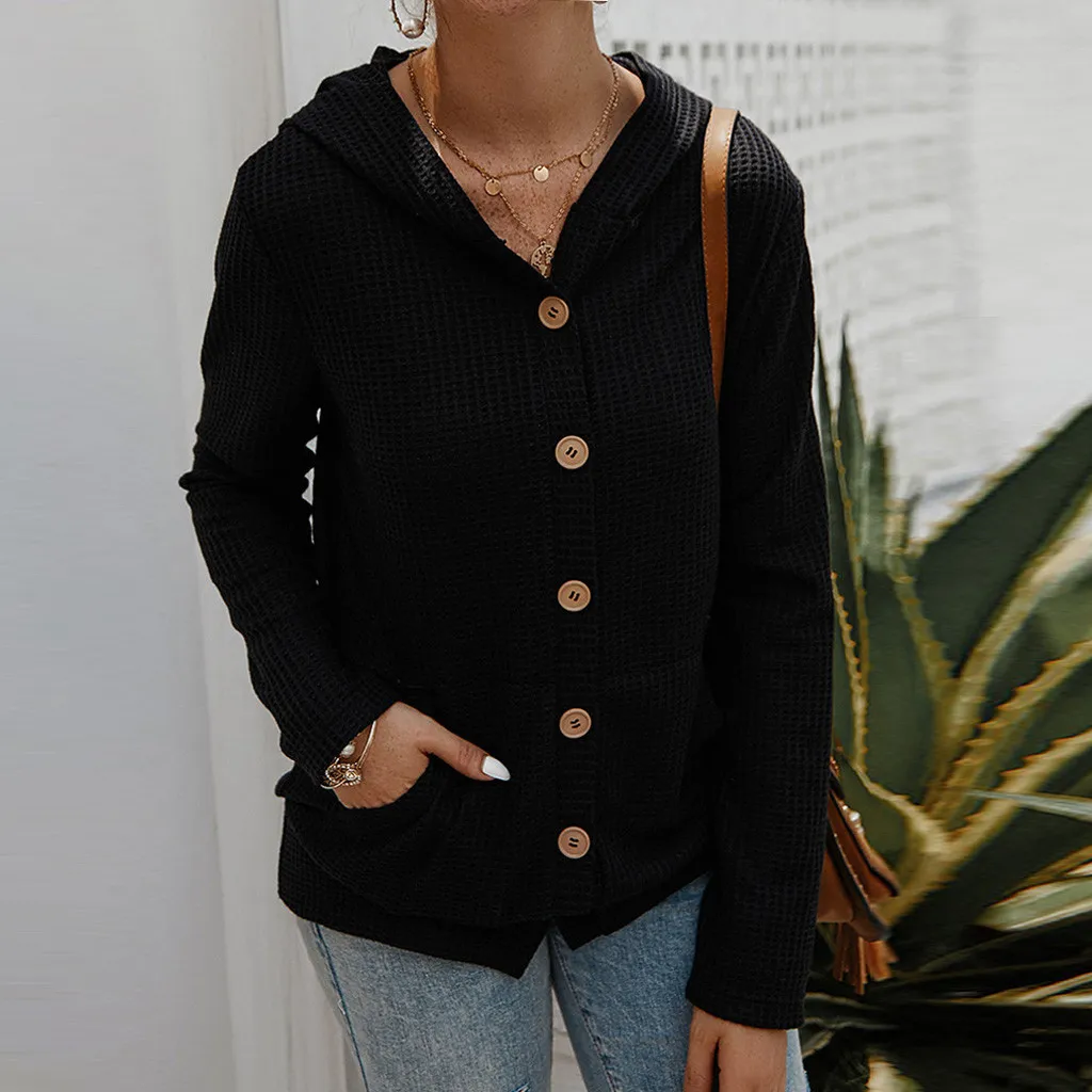 Кардиган корейский стиль продажи Для женщин Повседневное карманами и пуговицами