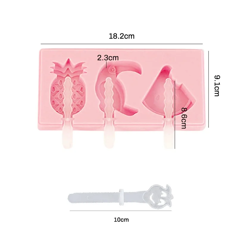 

Cartoon Silicone Ice Cream Mold Popsicle Molds with Lid Children DIY Homemade Ice Lolly Mold Ice Cube tray Ice Pop Maker Mould