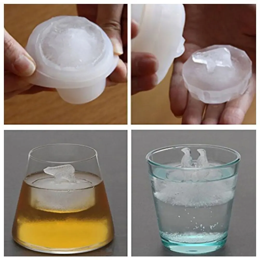 2pc Silicone Ice Cube Mold Penguin Polar Bear Popsicle Molds Tray Maker Trays Kichen Accessories |