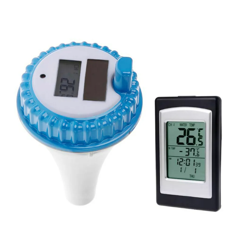 Solar Energy Digital Wireless Swimming Pool Floating Thermometer SPA Time Alarm | Спорт и развлечения