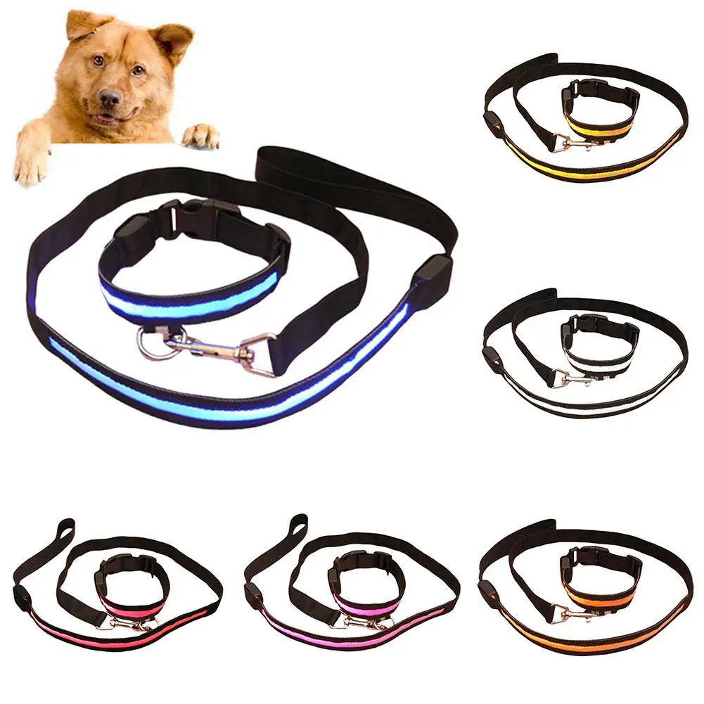 Ошейник для собак и щенков нейлоновый светится в темноте светодиодный