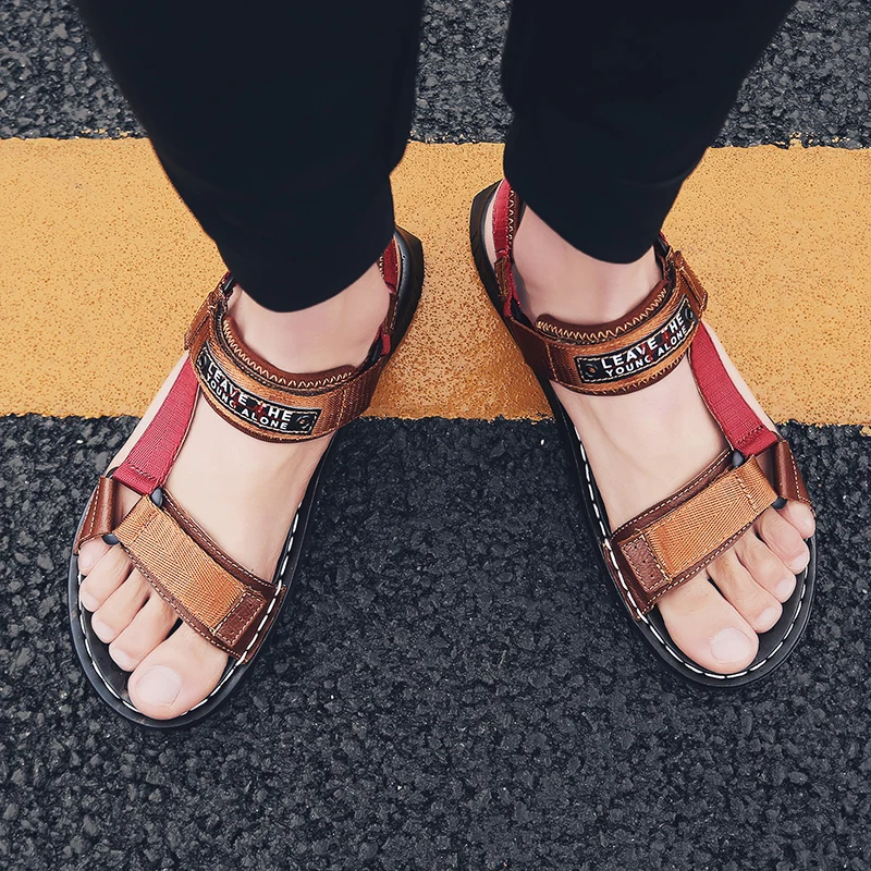 

Для пляжа, горка, Япония, мужские слипы, летние водонепроницаемые треккинговые плоские легкие пляжные сандалии, мужские спортивные сандали...