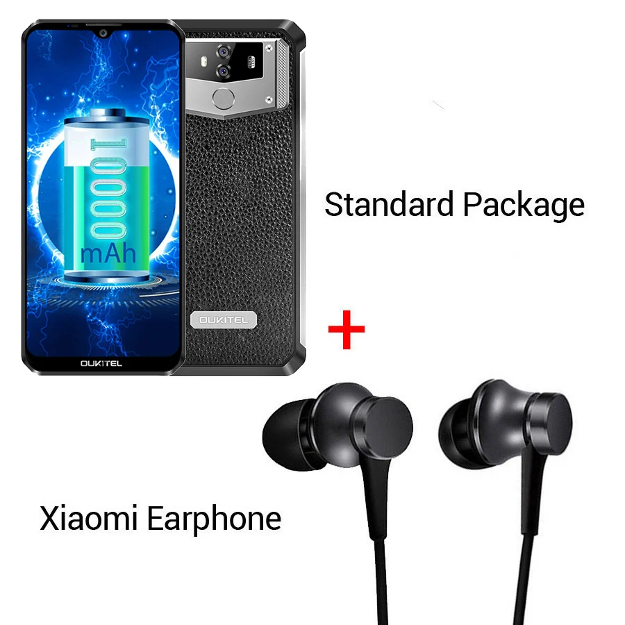 Black N Earphone OUKITEL K12 Android 9,0 мобильный телефон 6," 19,5: 9 MTK6765 6G ram 64G rom NFC 10000mAh 5 V/6A Быстрая зарядка отпечатков пальцев Смартфон - Цвет: Black N Earphone