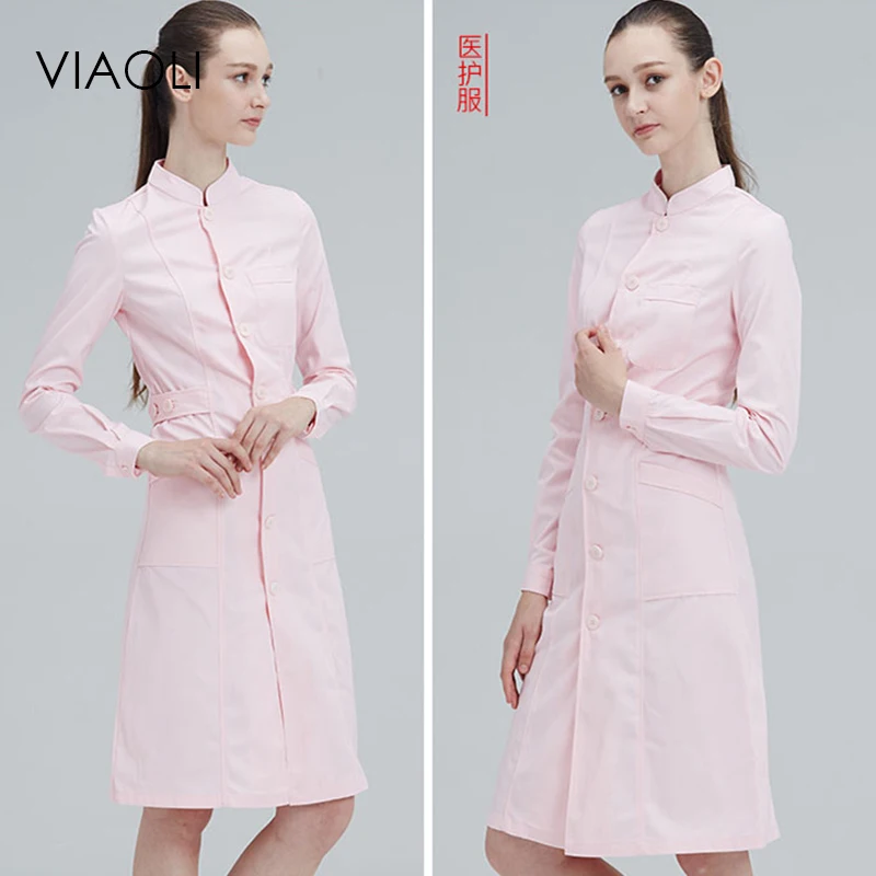 Женское пальто с длинным рукавом Viaoli белое воротником стойкой Офисная форма
