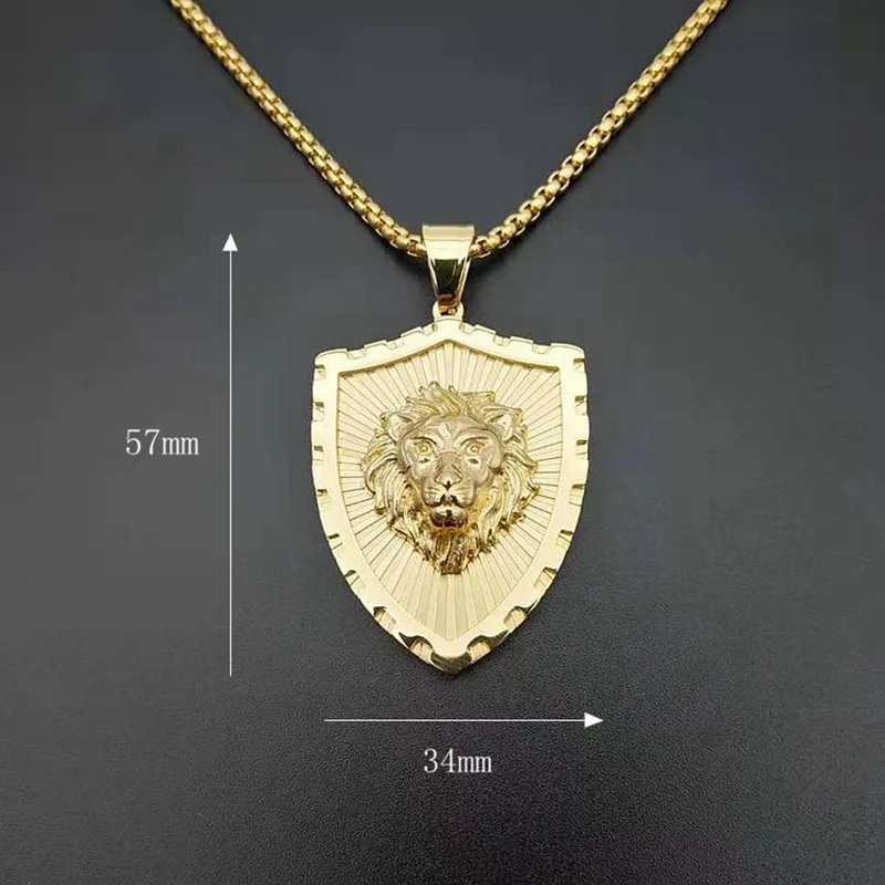 В стиле хип хоп золото Цвет ожерелье из нержавеющей стали Мужской Лев Кулоны для