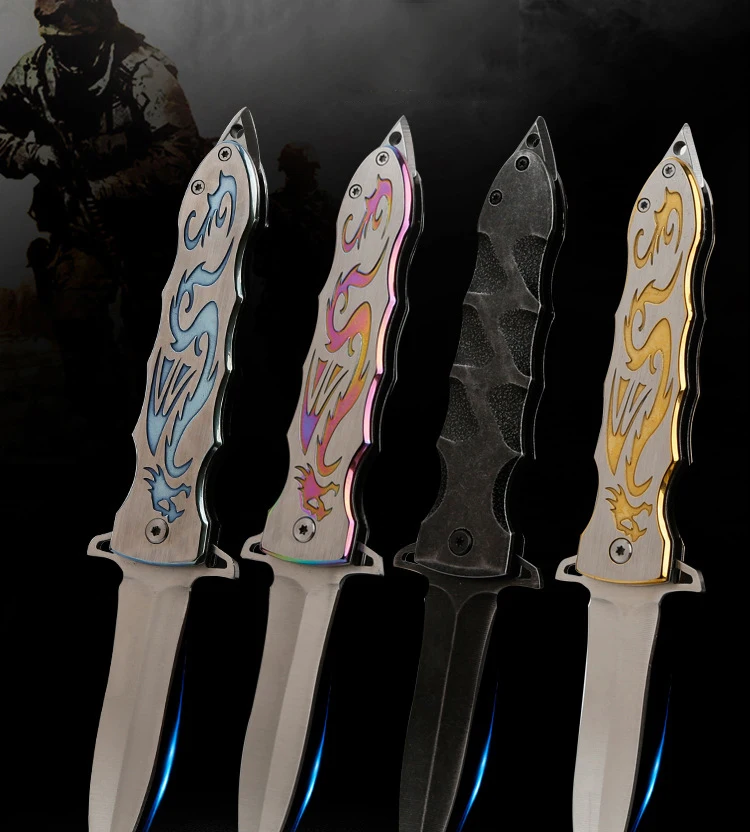 Creative ancient Roman style 57HRC Tactical Folding Hunting Knife Fruit EDC Pocket Outdoor Tools Camping Survival knives | Инструменты