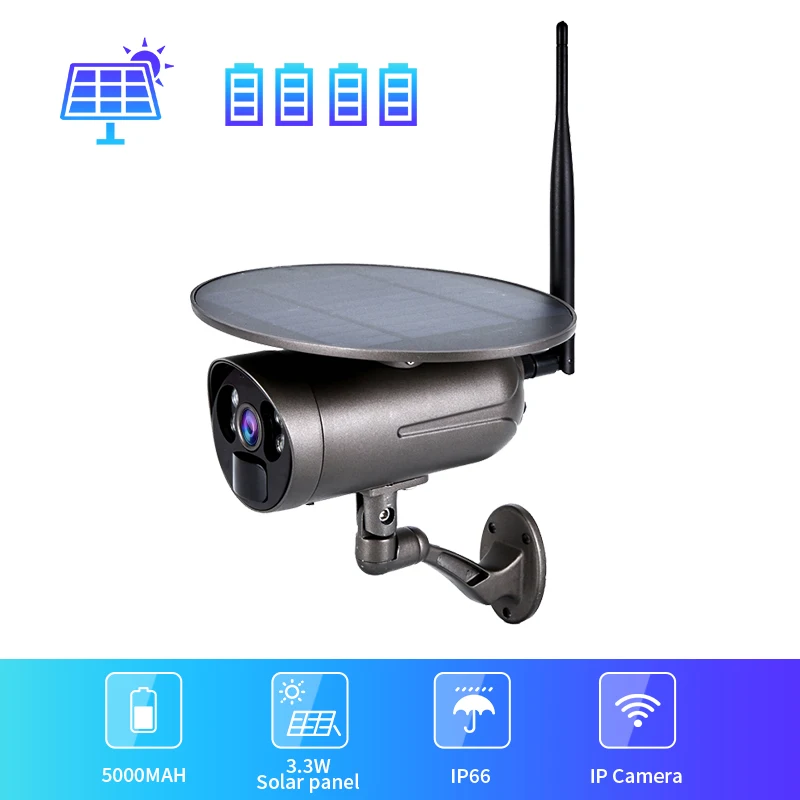 IP камера с солнечной батареей и Wi Fi 1080P водонепроницаемая|Камеры видеонаблюдения|