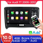 Автомобильный Gps-радиоприемник Carplay Android 10 для Audi TT MK2 8J 2006-2012 видео мультимедийный плеер навигация HD 1024x600 RDS BT FM WiFi