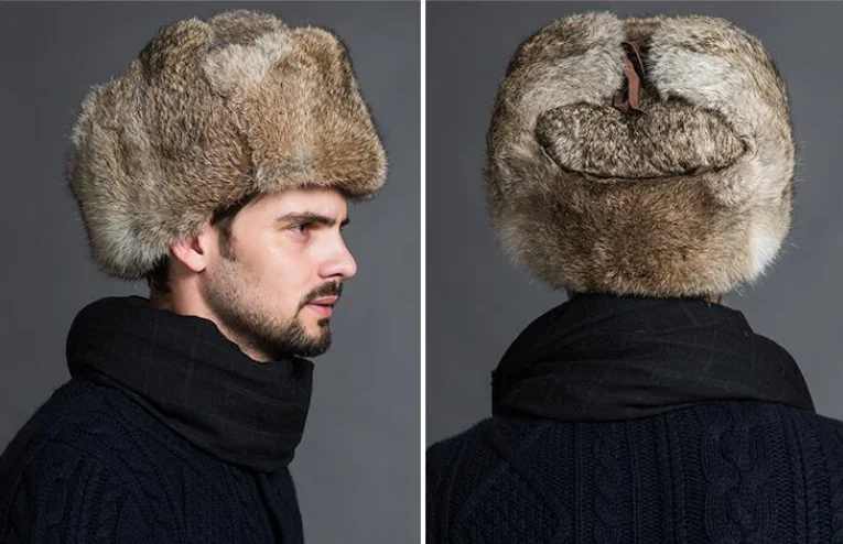 Men's Hats Winter Hat Fur Lei Feng Super High Quality Thick And Warmth Thick Fashion Russian Fur Imitation Rabbit Fur Ear Caps