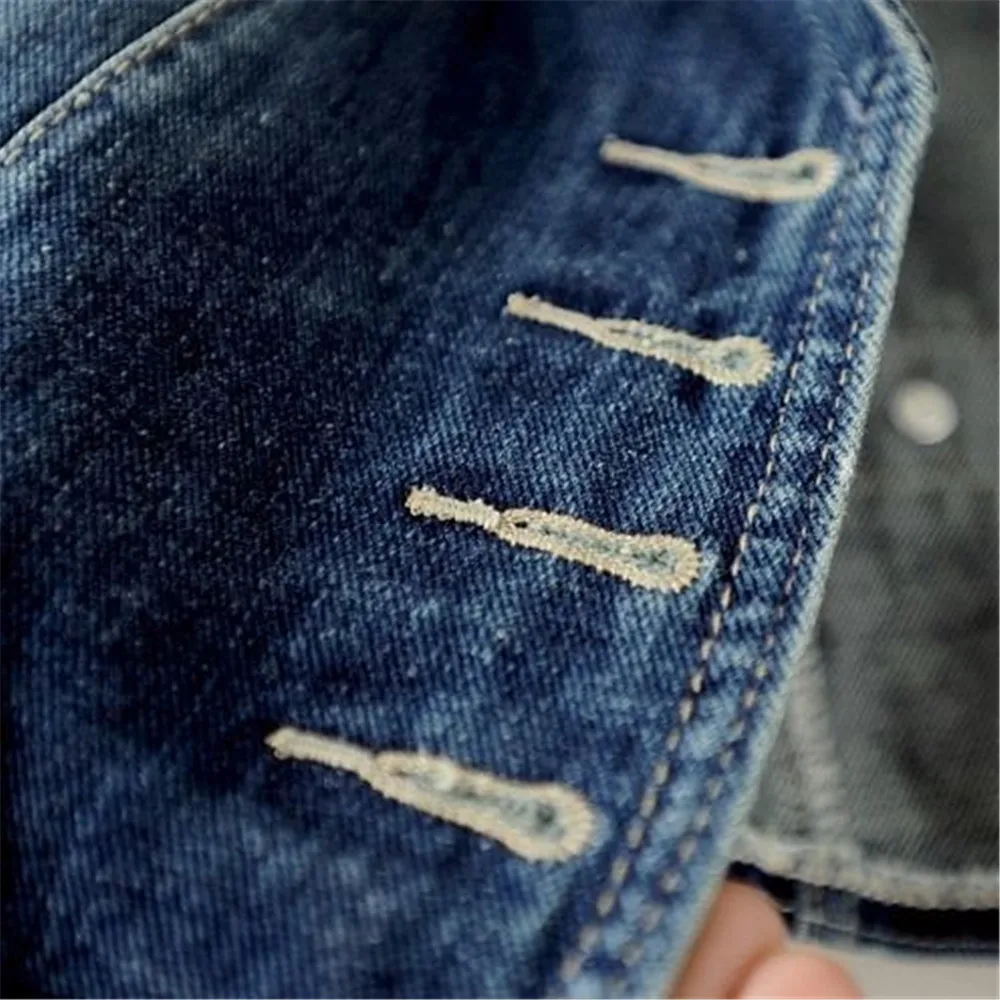 

Plus Size Casual Female Tops Women Denim Vest Jacket Spring Autumn Clothes Sleeveless Short Jeans Waistcoats Single-Breasted