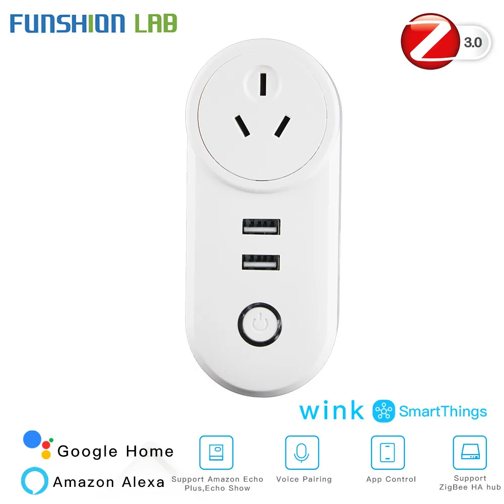 AU ZigBee3.0 двойной USB беспроводной разъем SmartThings приложение дистанционное