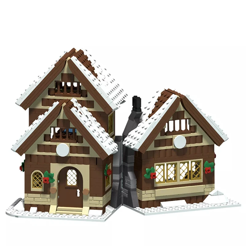 

Diy Winter House Winter Village Street View Building Blocks Bricsk 665pcs Collection MOC Architecture Toys Children Kids
