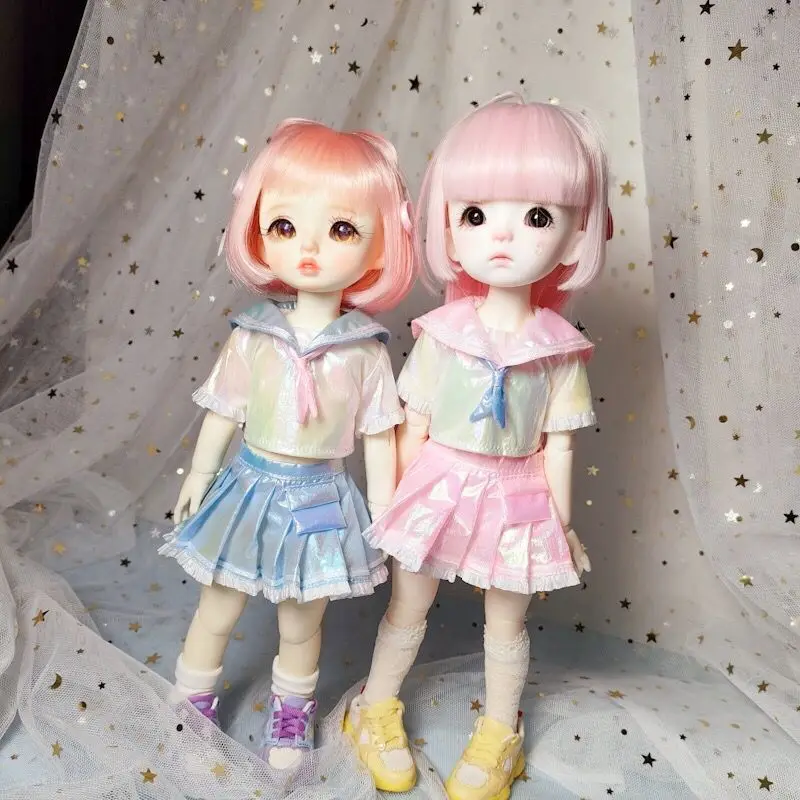 

BJD Doll Clothes Suit suitable for 1-6 size YOSD fashion summer two-color sailor suit beach suit Doll Accessories