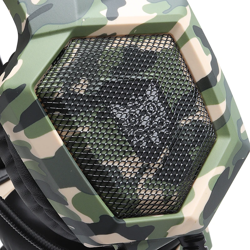 Pohiks 1 шт. объемный звук стерео наушники камуфляж зеленый Проводная игровая