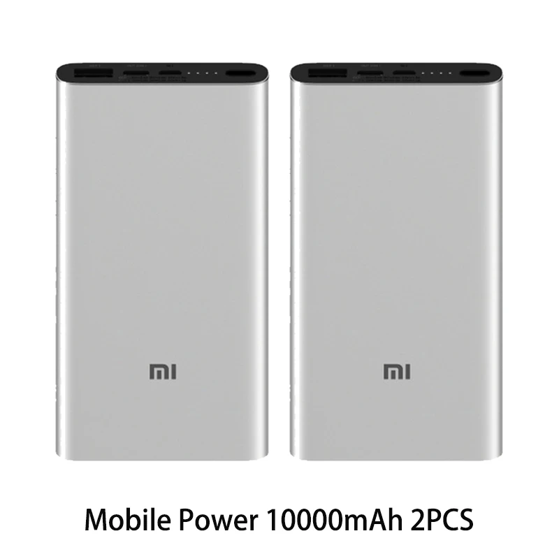 Xiao mi 10000 мАч Внешний аккумулятор 3 2 Pro USB-C Двусторонняя Быстрая зарядка 18 Вт Двойной вход выход PLM12ZM Xiao mi 10000 мАч - Цвет: sliver add sliver