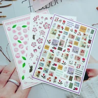 spring flower pattern nail art sticker self adhesive transfer decal 3d slider diy tips nail art decoration manicure package