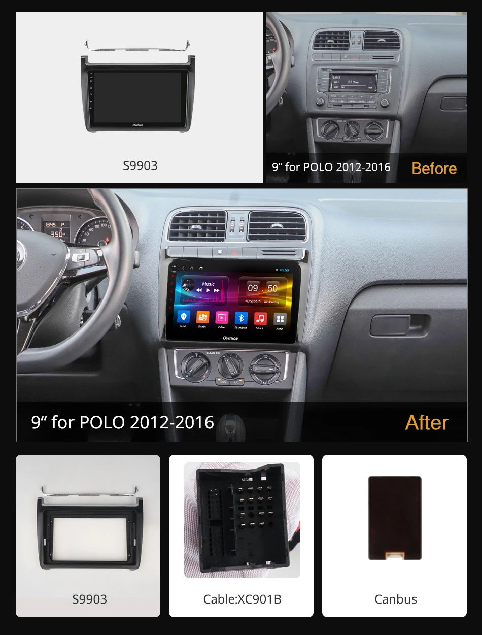 Ownice k3 k5 k6 Android 9 0 Восьмиядерный автомобильный DVD GPS Navi для skoda VW volkswagen Polo 2012 2016 360