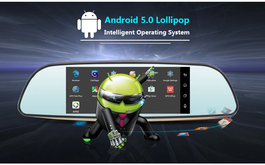 Anfilite 6," android 5,0 E515 blueooth gps навигация автомобильный видеорегистратор 3g зеркало полный 1080P видео регистратор камера 1. 3g Гц навигатор грузовика
