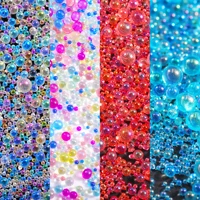 50gbag 13mm mini bubble glass ball beads transparent ab color resin filling uv jewelry clothing artwork decor diy
